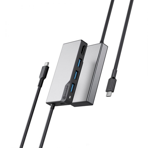 Alogic Fusion CORE USB-Typ C Docking Station - Grau, Schwarz - 1 Unterstützte Displays - 4K - 3840 x 2160 - 4 x USB-Anschl
