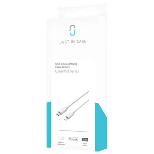 Just in Case 8307224. Cable length: 0.2 m. Connector 1: USB C, Connector 2: Lightning, USB version: USB 2.0, Product colou