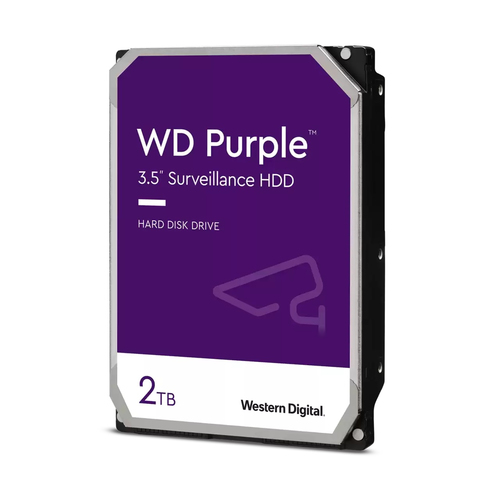 WD Purple Festplatte - 3,5" Intern - 2 TB - SATA (SATA/600) - Conventional Magnetic Recording (CMR) Method - Videoüberwach