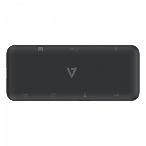 V7 UCMINIDOCKDUAL-PT Docking Station for Computer - Memory Card Reader - SD - 100 W - Black - 2 Displays Supported - 4K - 