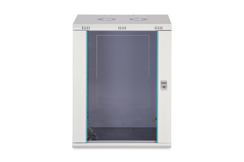 Digitus Dynamic-N 16U Wall Mountable Enclosed Cabinet Rack Cabinet for Networking, Server - Light Grey - Steel, Glass, She