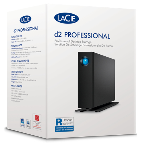Seagate d2 Professional Festplatte - 3,5" Extern - 24 TB - USB-Typ C, USB 3.1 - 7200U/Min