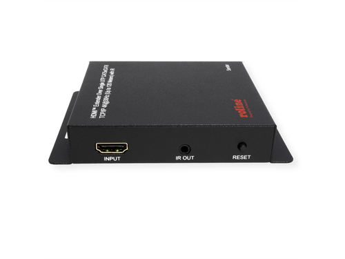 Roline Video-Extender-Transmitter/Receiver - Verkabelt - 120 m Reichweite - 2 x Netzwerk (RJ-45) - 1 x HDMI Ein - 1 x HDMI