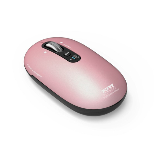 Port Connect PURE MAC Mouse - Bluetooth/Radio Frequency - USB Type A - Optical - 4 Button(s) - Copper Rose - Wireless - 2.