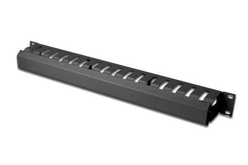 Digitus Cable Management Panel with detachable cover for 483 mm (19“) cabinets, 1U. Product colour: Black