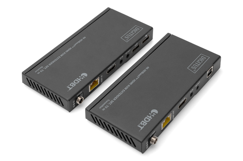 Digitus DS-55512 KVM Extender - Wired - 1 Computer(s) - 1 Local User(s) - 70 m Range - 4K - 2 x Network (RJ-45) - 3 x USB 