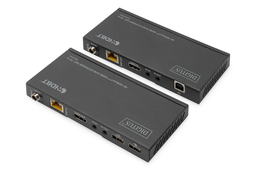 Digitus DS-55512 KVM Extender - Wired - 1 Computer(s) - 1 Local User(s) - 70 m Range - 4K - 2 x Network (RJ-45) - 3 x USB 