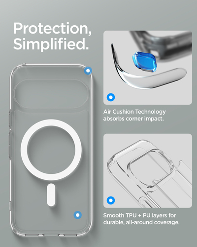 Spigen Ultra Hybrid Case for Google Pixel 11 Pro XL Smartphone - Transparent, White - Crystal Clear - Drop Resistant, Scra