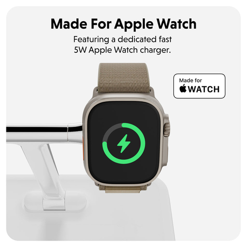Targus HyperJuice HJ3004WHGL Induction Charger - White - For Smartwatch, Wireless Earphone, Android Device, Qi2-enabled De