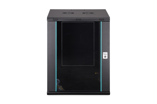 Digitus Dynamic-N 16U Wall Mountable Enclosed Cabinet Rack Cabinet for Networking, Server - Light Grey - Steel, Glass, She
