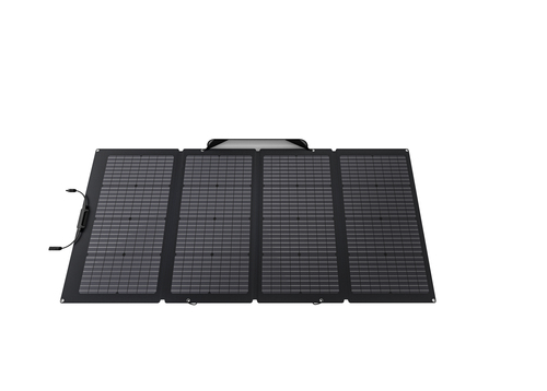 EcoFlow Solar220W. Rated power: 220 W, Voltage at open-circuit (Voc): 21.8 V, Short-circuit current (Isc): 13 A. Solar cel
