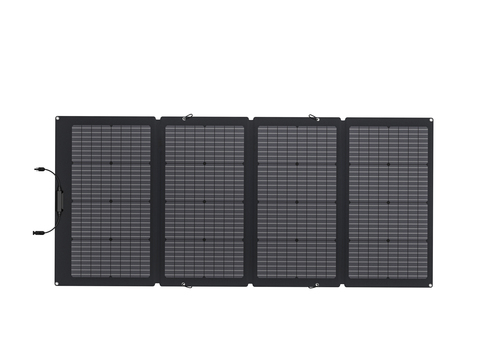 EcoFlow Solar220W. Rated power: 220 W, Voltage at open-circuit (Voc): 21.8 V, Short-circuit current (Isc): 13 A. Solar cel
