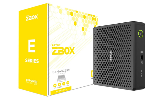 Zotac ZBOX MAGNUS EAMAX395C. Chassis type: 2.6L sized PC, Product type: Mini PC barebone. Supported memory types: LPDDR5X-
