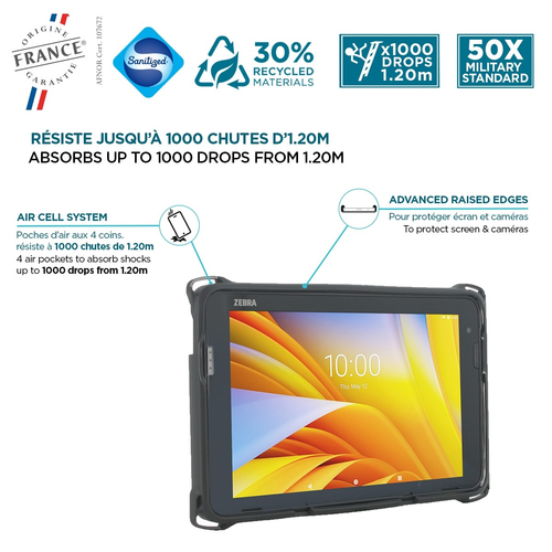 MOBILIS Protech Case for Zebra ET401 Tablet - Black - 25.4 cm (10") Maximum Screen Size Supported