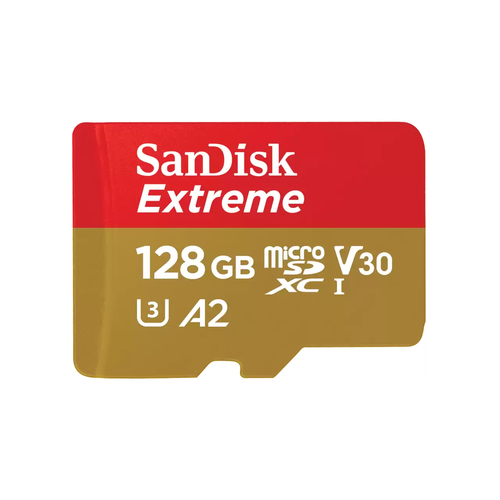 WD Extreme 128 GB Class 3/UHS-I (U3) V30 microSDXC - 190 MB/s Read - 90 MB/s Write - Lifetime Warranty