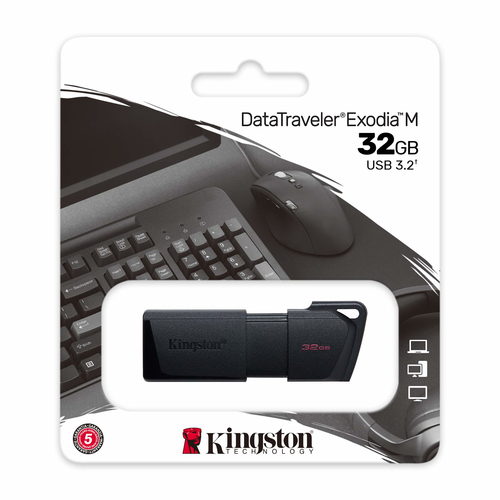 Kingston Technology DataTraveler Exodia M. Capacité: 32 Go, Interface de l'appareil: USB Type-A, Version USB: 3.2 Gen 1 (3