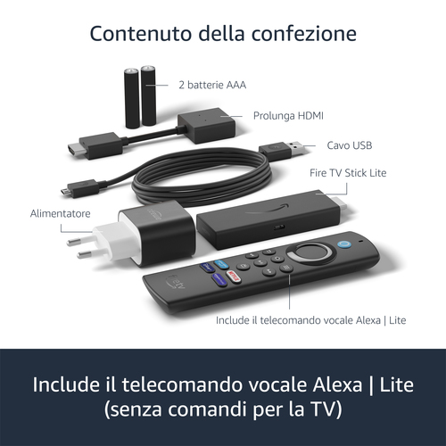 Amazon Fire TV Stick Lite. Tipo HD: Full HD, Sistema operativo instalado: Fire OS, Máxima resolución de video: 1920 x 1080