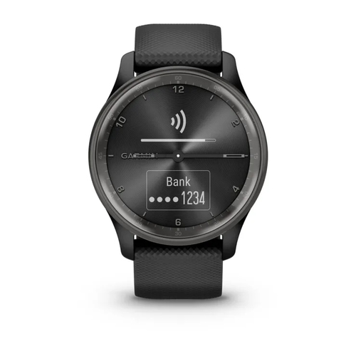 Garmin vívomove Trend Smart Watch - 40 mm Case Height - 40 mm Case Width - Slate, Black Case Color - Black Band Color - St