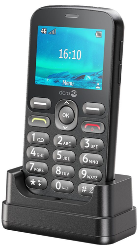 Doro 1880 17 MB Feature Phone - QVGA 320 x 240 - 4G - Schwarz - Bar - Entsperrt kein SIM-Lock - 1000 mAh Akku - VoLTE unte