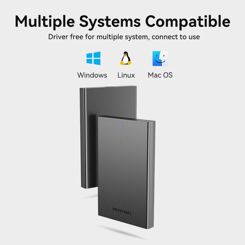 Vention 2.5 Inch SATA Hard Drive Enclosure (USB 3.0 Micro-B) Black. Product type: HDD enclosure. Number of storage drives 