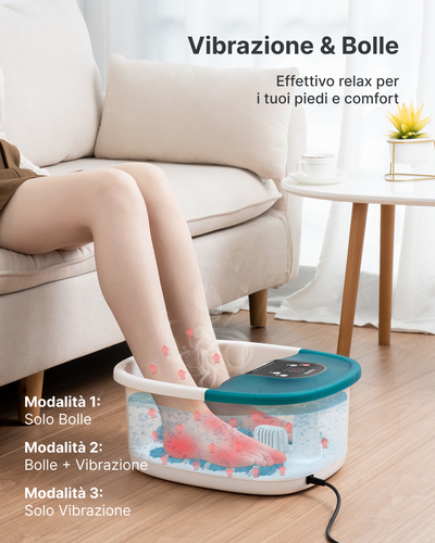 Renpho R-X002 Idromassaggiatore Plantare, Foot Spa con Riscaldamento Acqua, 22 Rulli Massaggianti, 3 Modalità e Kit Pedicu