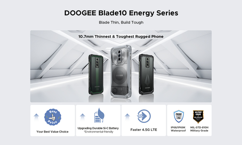 Doogee Blade10 Ultra Energy. Dimensioni diagonale schermo: 16,7 cm (6.56"), Risoluzione del display: 1612 x 720 Pixel. Fre