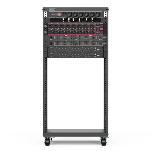 Digitus 21U Enclosed Cabinet Rack Cabinet for Network Equipment - Black - Sheet Steel - 136 kg Maximum Weight Capacity - 1