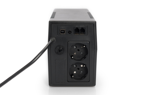 Digitus Line-interactive UPS, 600 VA/360 W. UPS topology: Line-Interactive, Output power capacity: 0.6 kVA, Output power: 