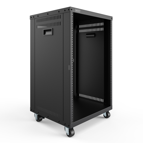 Digitus 16U Geschlossener Schrank Rackschrank für Ausrüstungsrack, Networking457,80 mm Regaltiefe - Schwarz - Blech - 136 