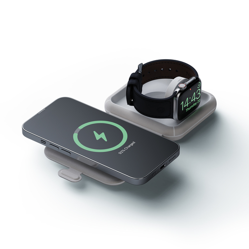 Xtorm Foldable Wireless Travel Charger 2in1 - 15W. Product colour: Grey