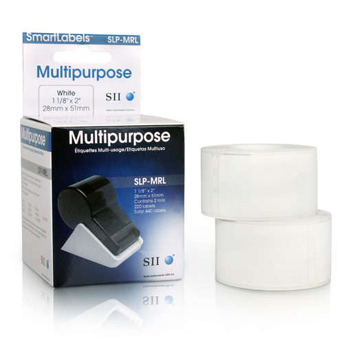 SLP-MRL WHITE LABEL 28X51MM 220 LAB/ROLL