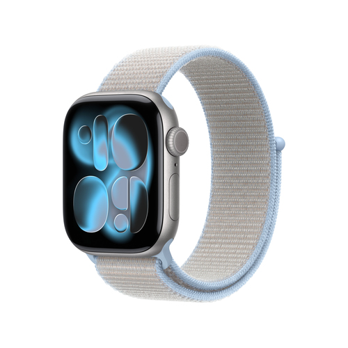 Apple Adjustable Smartwatch Band - One Size - Hook & Loop Attachment - Mist Blue - Nylon, Nylon Weave, Polyester
