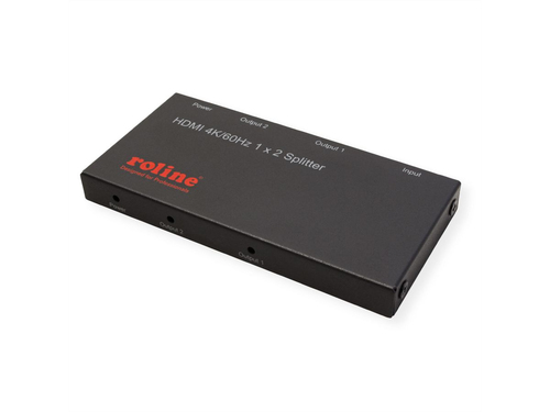Roline 2-Wege HDMI-Splitter - Schwarz - 3840 x 2160 - 1 x HDMI Ein - 2 x HDMI Aus
