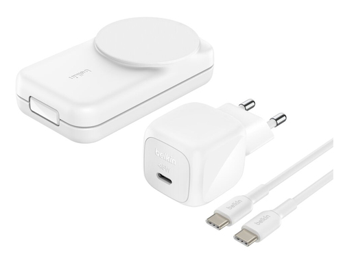Belkin UltraCharge Induktionsladegerät - Weiß - Faltbar, Magnetisch, Qi2-zertifiziert