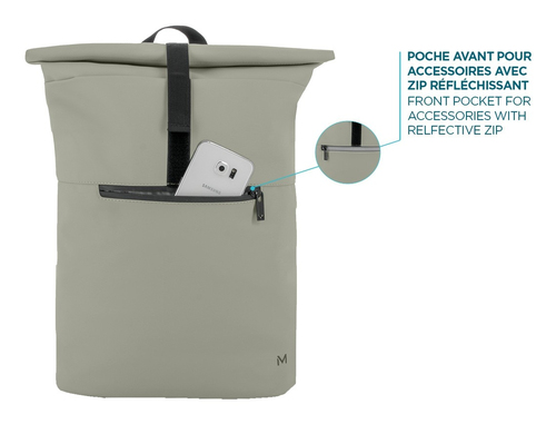 Mobilis 070012. Tipo de mochila: Mochila com tampa enrolável, Cor principal do produto: Cinzento, Coloração: Monocromático