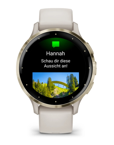 Garmin Venu 3S Smart Watch - Round Case Shape - 41 mm Case Height - 41 mm Case Width - Soft Gold Stainless Steel Body Colo