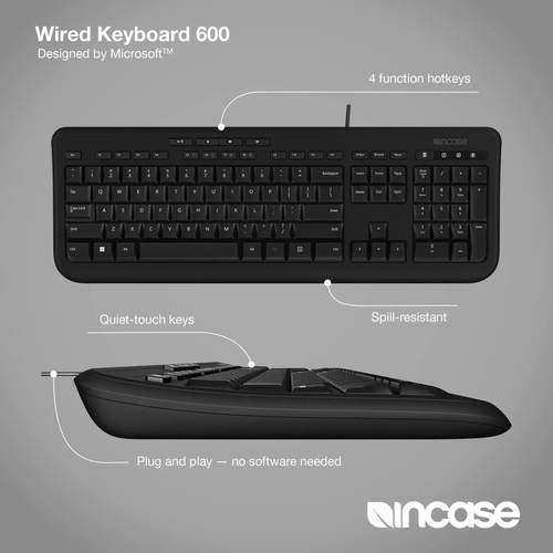 WIRED KEYBOARD 600 EN-UK LAYOUT QWERTY BLACK UK LAYOUT
