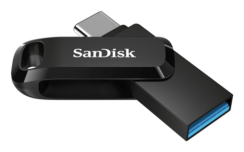 SanDisk Ultra Dual Drive Go 64 GB USB 3.1 Type C Flash Drive - Black - 150 MB/s Read Speed