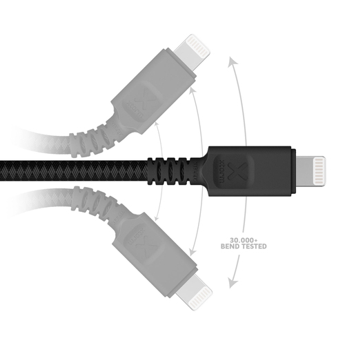 Xtorm CX3011. Cable length: 1.5 m, Connector 1: Lightning, Connector 2: USB A. Power: 12 W. Sustainability certificates: G