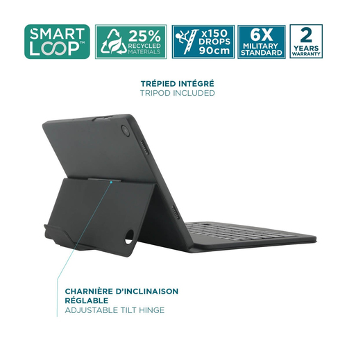 MOBILIS Element Tastatur/Cover (Folie) für 27,9 cm (11 Zoll) Samsung Galaxy Tab A9+ Tablet - Schwarz - Polyethylenterephth