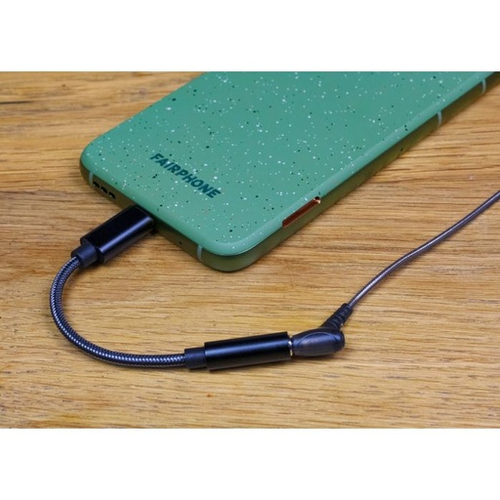 Fairphone Audio Adapter - 1 x USB Type C - Male - 1 x Mini-phone Audio - Female - Black