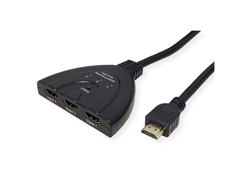 Value Audio/Video Switchbox - Cable - 3840 x 2160 - 4K - 2160p - 3 Input Device - 1 Display - Display, Monitor, Projector 