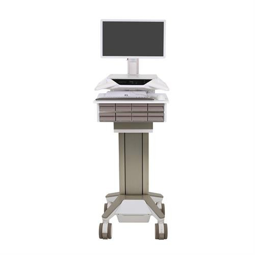 Ergotron CareFit Pro. Cor do produto: Cinzento, Branco, Tipo: Carrinho multimédia, Peso máximo (capacidade): 17 kg. Voltag