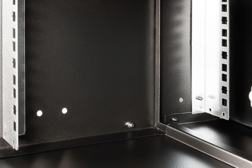 Digitus SOHO PRO 4U Wall Mountable Enclosed Cabinet Rack Cabinet for Networking327 mm Rack Depth - Black - Glass, Sheet St