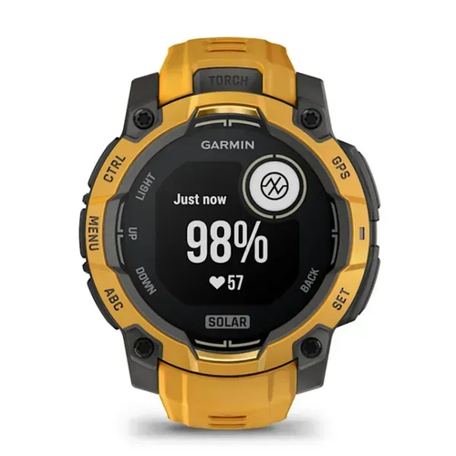 Garmin Instinct 3. Display diagonal: 3.05 cm (1.2"), Display resolution: 176 x 176 pixels, Touchscreen. RAM capacity: 128 