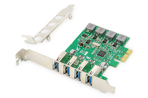Digitus USB Adapter - PCI Express 2.0 - Plug-in-Karte - UASP-Support - 4 Total USB Port(s) - 4 USB 3.0 Port(s) - PC, Linux