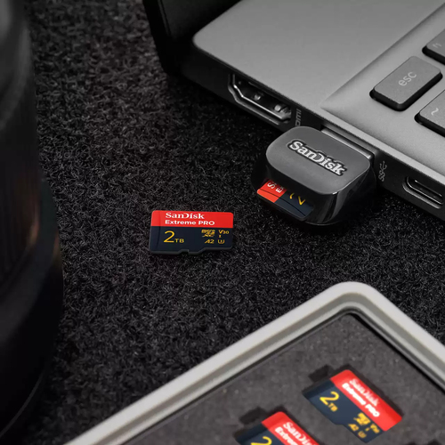 SanDisk Extreme PRO. Capacidade: 2 TB, Tipo de flash card: MicroSDXC, Classe de memória flash: Classe 10, Tipo de memória 