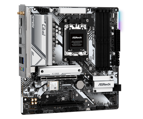 ASRock B650M Pro RS WiFi Gaming-Desktop-Motherboard - AMD B650 Chipsatz - Buchse AM5 - Micro ATX - Ryzen 9, Ryzen 7 Unters
