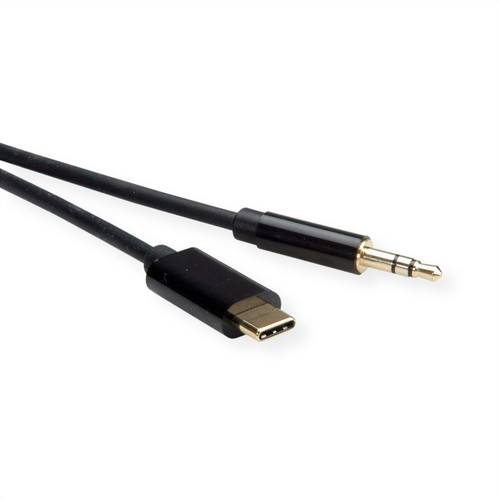 Roline 3 m Mini-Phone/USB-C Audiokabel - Cable for MacBook, Ultrabook, Smartphone, Tablet, Kopfhörer, Headset, HiFi-System