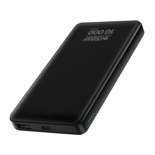 Powerbank Urban Factory JUICEE Max - Lithium Polymère - 10000 mAh - 2,10 A - 5 V DC Sortie - Coonecteur USB Type-C - 2 x USB